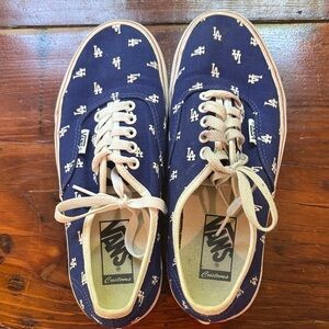 Vans Blue Sneakers with LA Dodgers Pattern